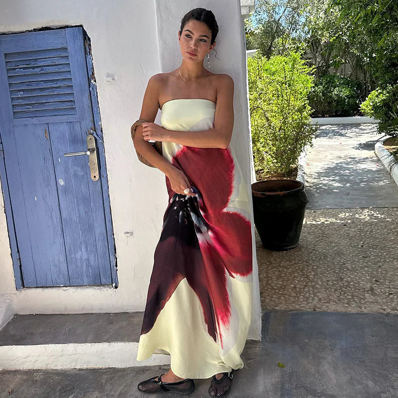Dual Tone Strapless Dress