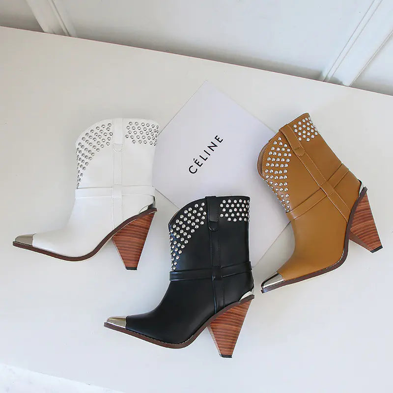 Chic Studded Ankle Boots