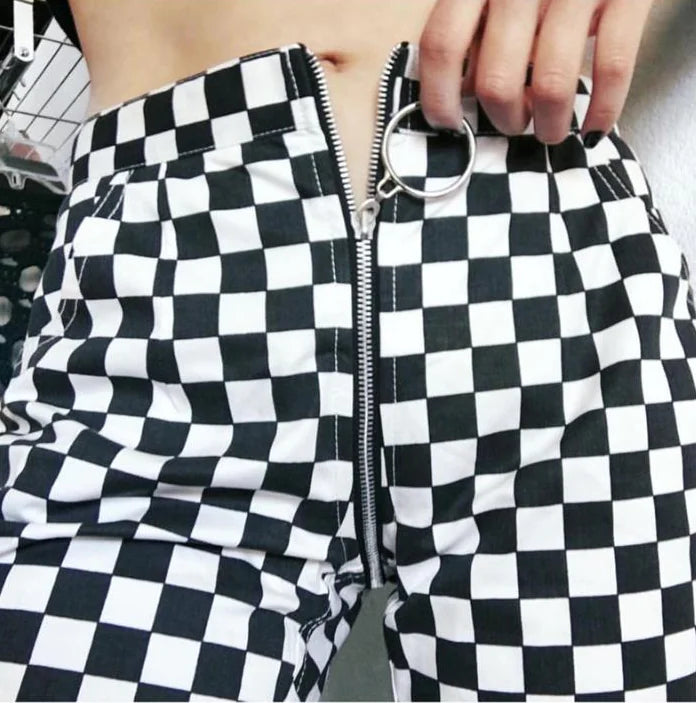Checkered Cotton Comfort Pants
