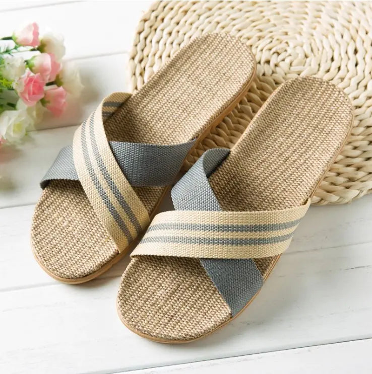 Linen Comfort Platform Sandals