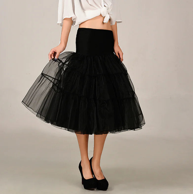 Chic Tulle Midi Skirt for Women