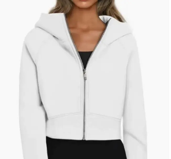 Ladies' Velvet Hooded Zip Sweatshirt
