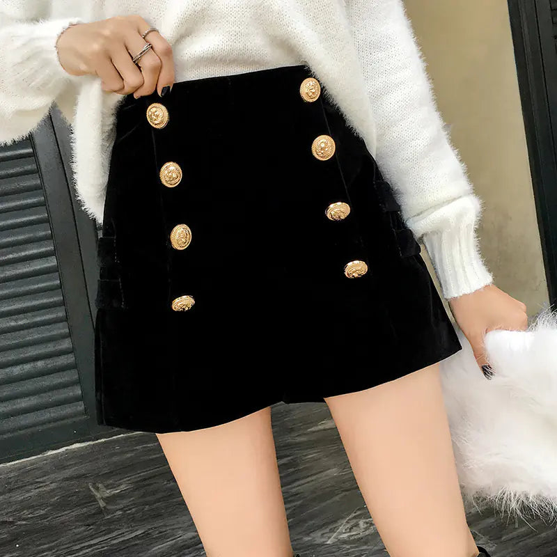 Chic Velvet High-Waist Shorts