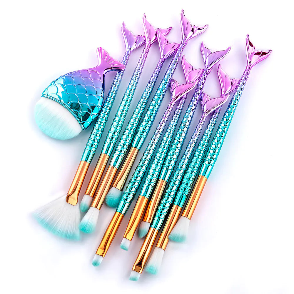 11-Piece Enchanted Mermaid Makeup Brushes