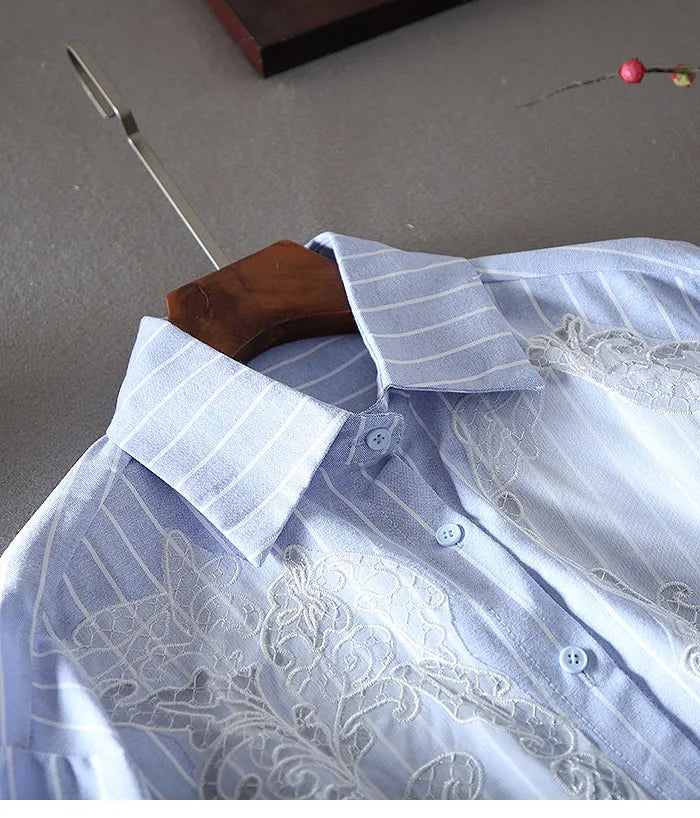Elegant Embroidered Oversized Blouse