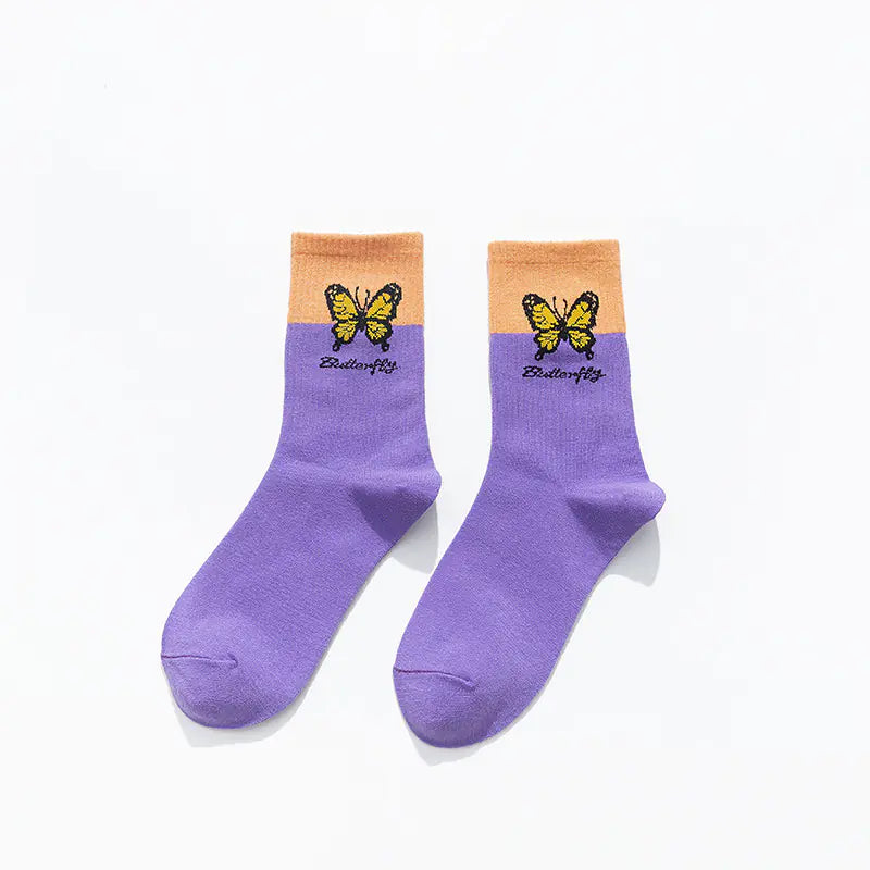 Chic Butterfly Cotton Socks