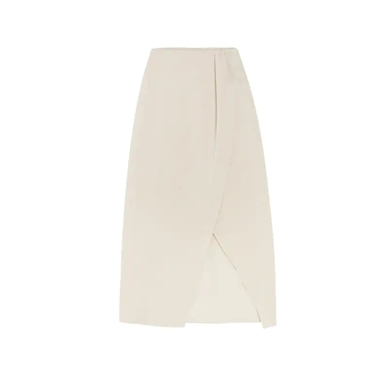 Chic Satin Asymmetrical Slit Skirt
