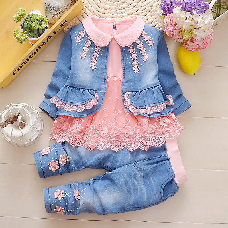Toddler Chic Denim 3-Piece Ensemble (Ages 1-3)