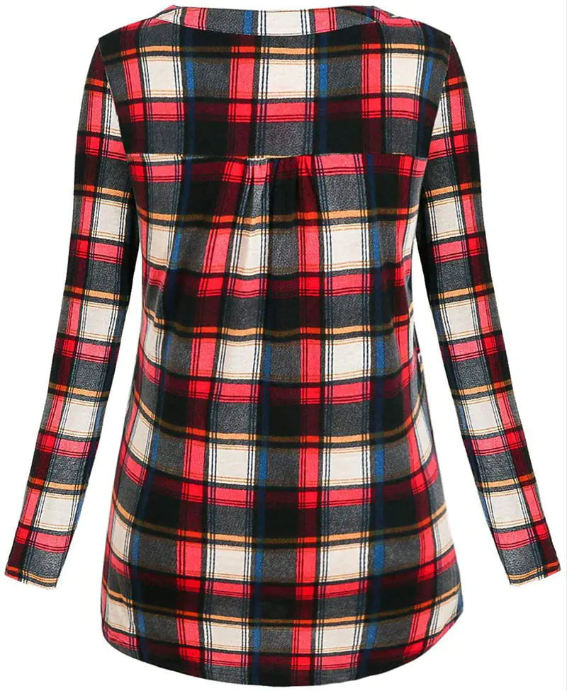 Chic Plaid Nursing Blouse