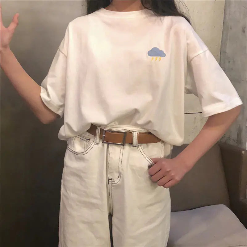 Fashionable Embroidered Short Sleeve Top