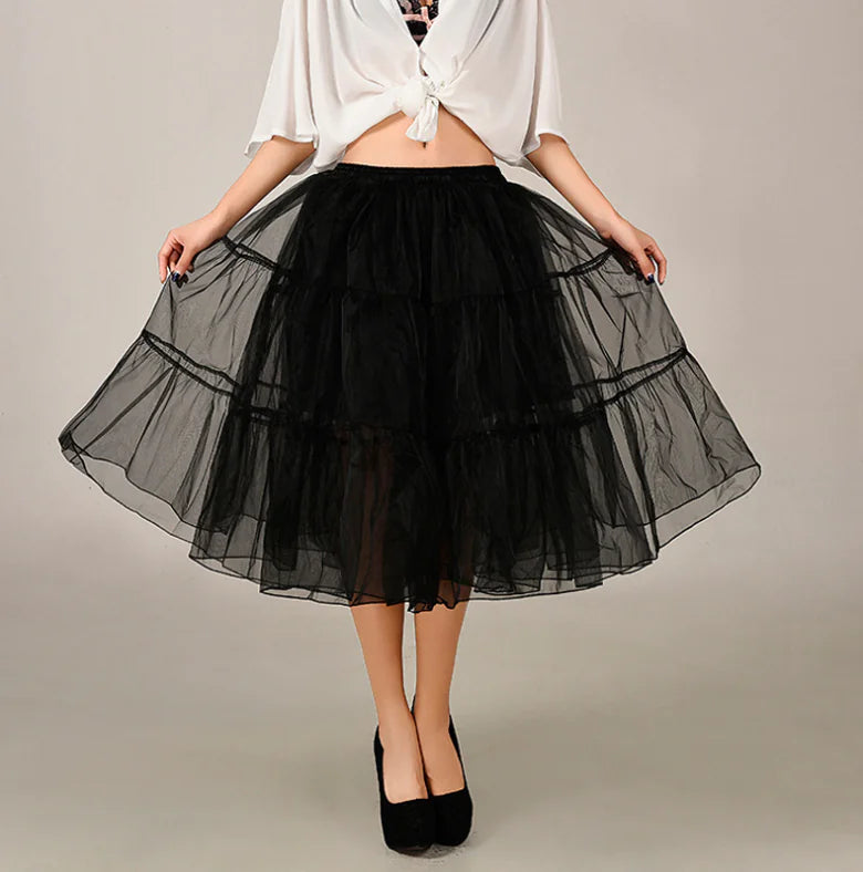Chic Tulle Midi Skirt for Women