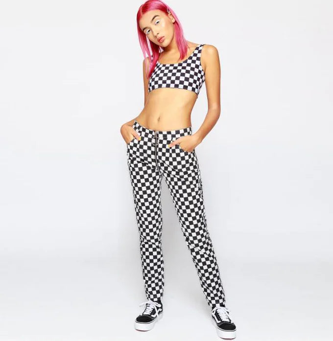 Checkered Cotton Comfort Pants