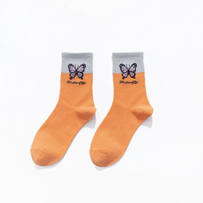 Chic Butterfly Cotton Socks