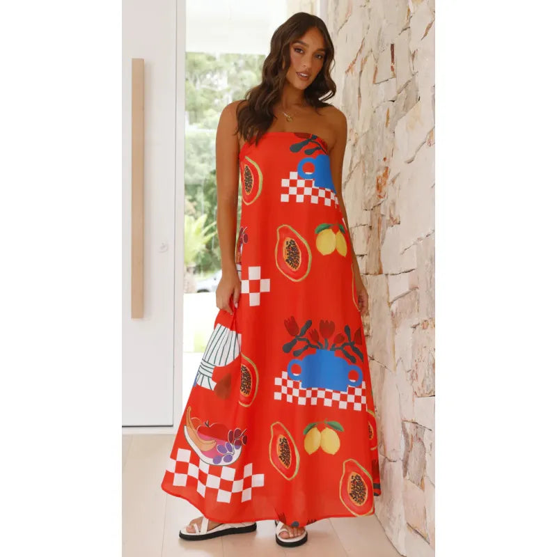 Flowy Strapless Swing Dress