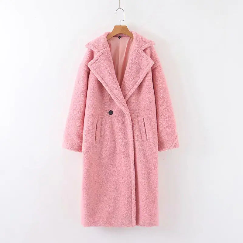 Chic Shearling Mid-Length Coat