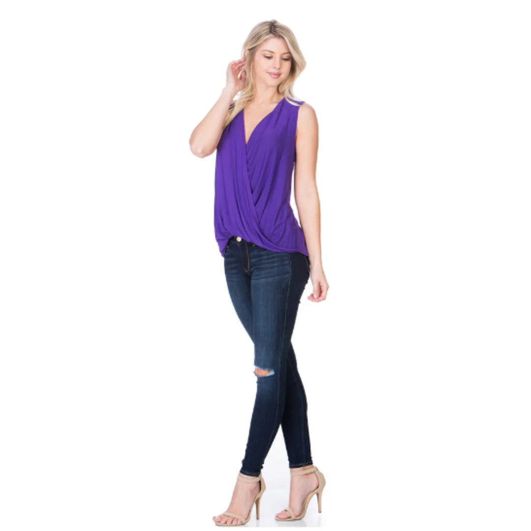 Purple Rayon Crisscross Top