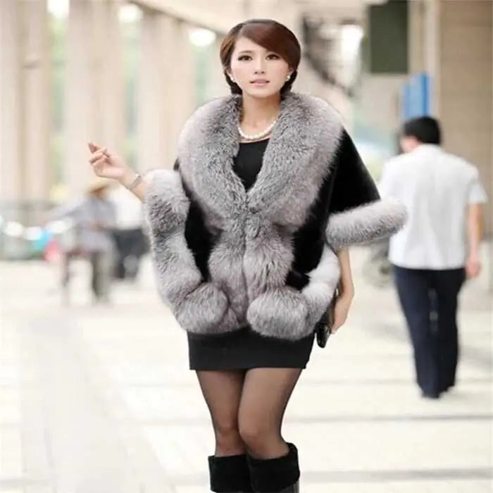 Elegant Bridal Faux Fur Wrap - Chic Wedding Cape