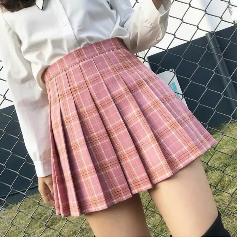 Chic A-Line Plaid Pleated Skirt for Women
