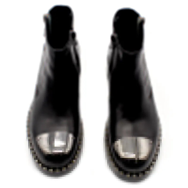 JINIWU Urban Leather Boots with Dual Zips
