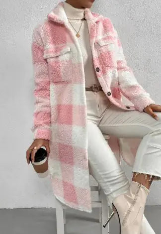 Ladies' Plaid Fleece Longline Top
