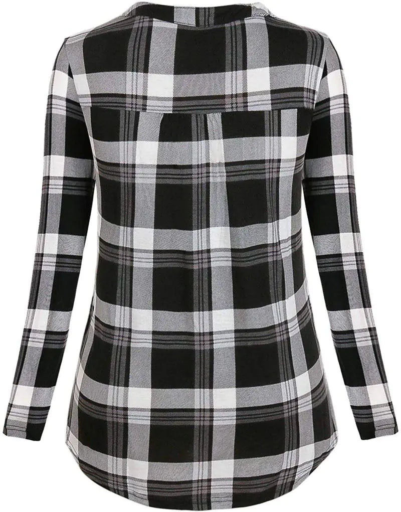 Chic Plaid Nursing Blouse