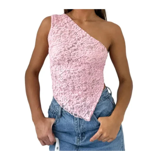 Chic Lace-Up Asymmetrical Top