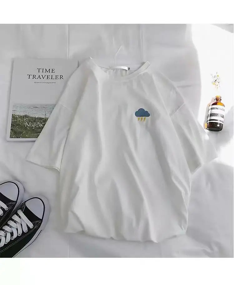 Fashionable Embroidered Short Sleeve Top