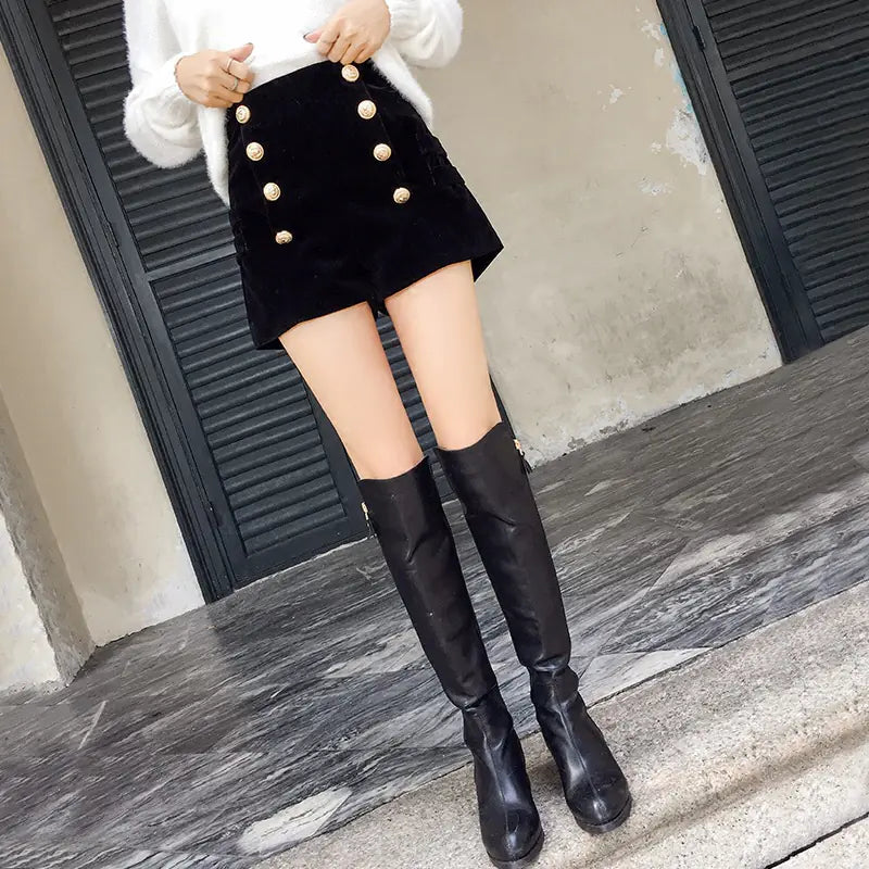 Chic Velvet High-Waist Shorts