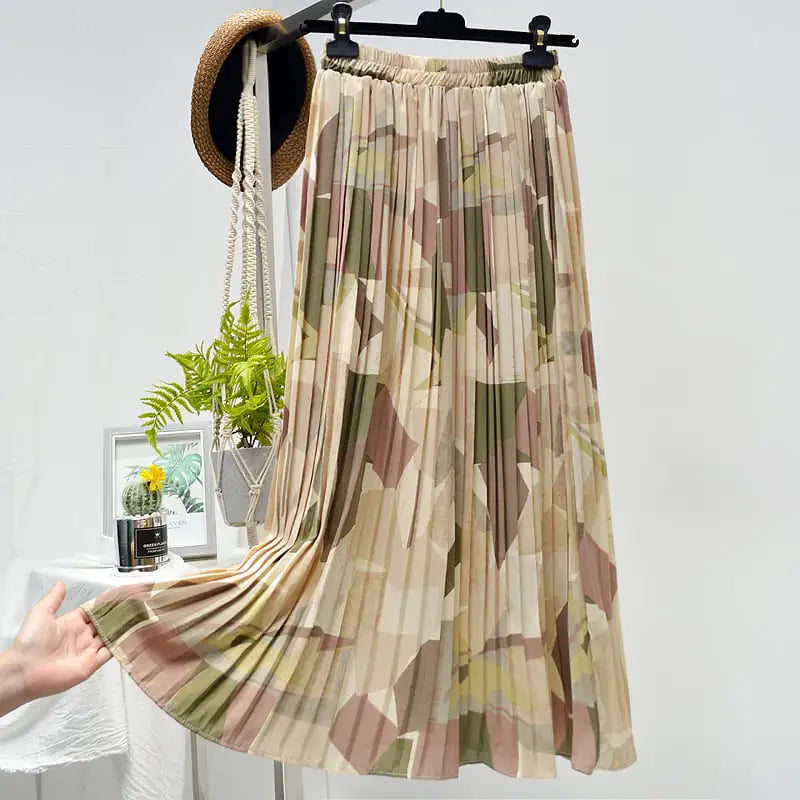 Elegant Floral Silk Skirt