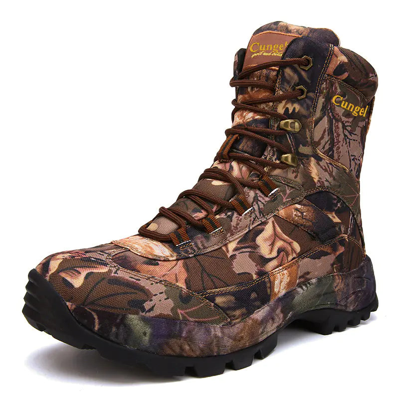 Men's Camo High-Top Outdoor Sneakers