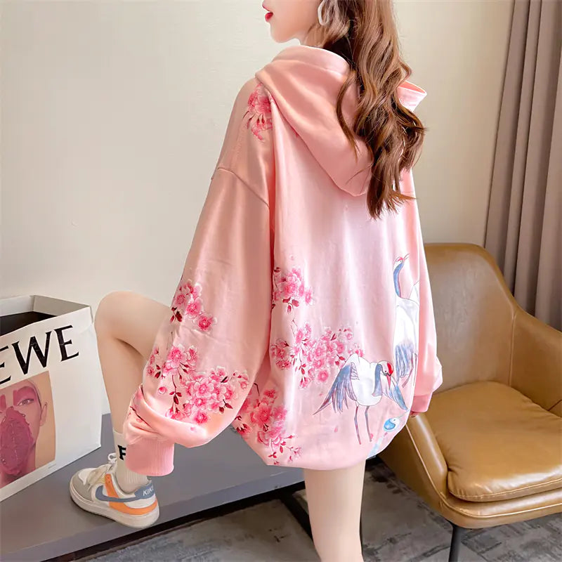 Chic Korean Hooded Zip-Up Jacket