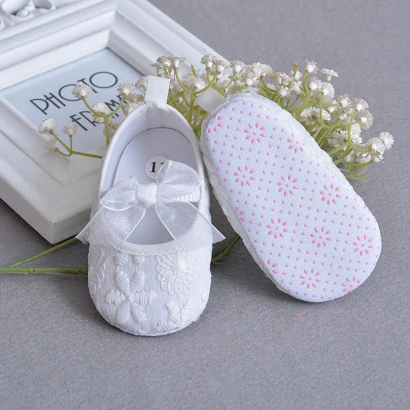 Lace Embellished Infant Shoes