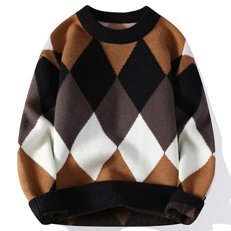 Casual Diamond Knit Sweater