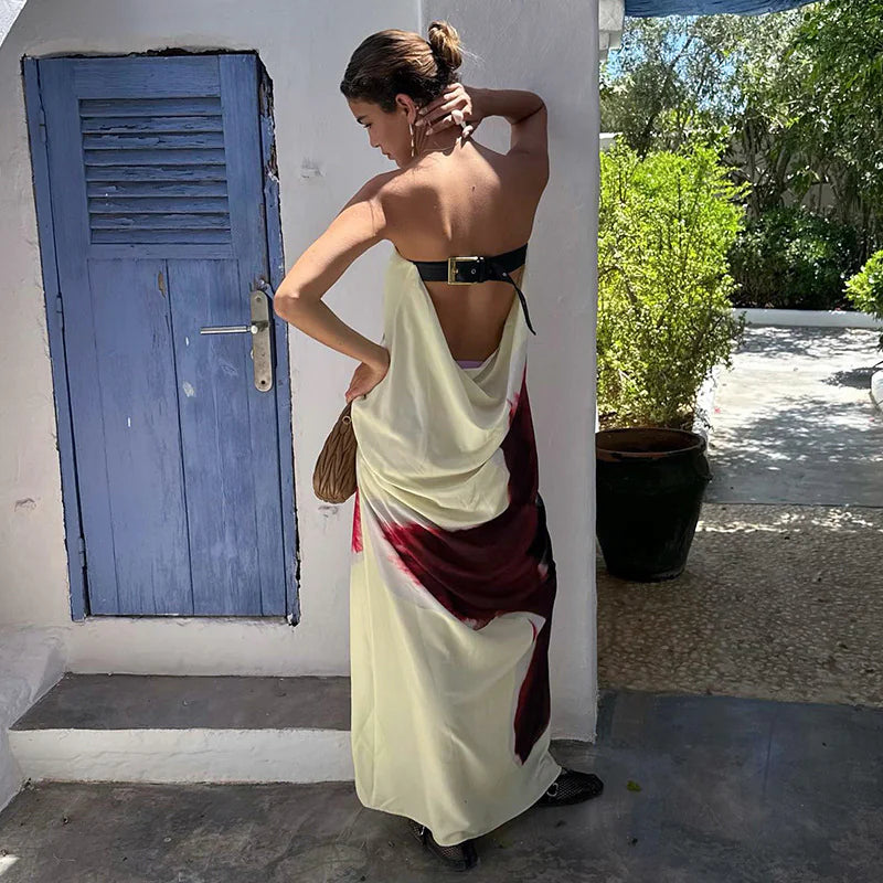 Dual Tone Strapless Dress