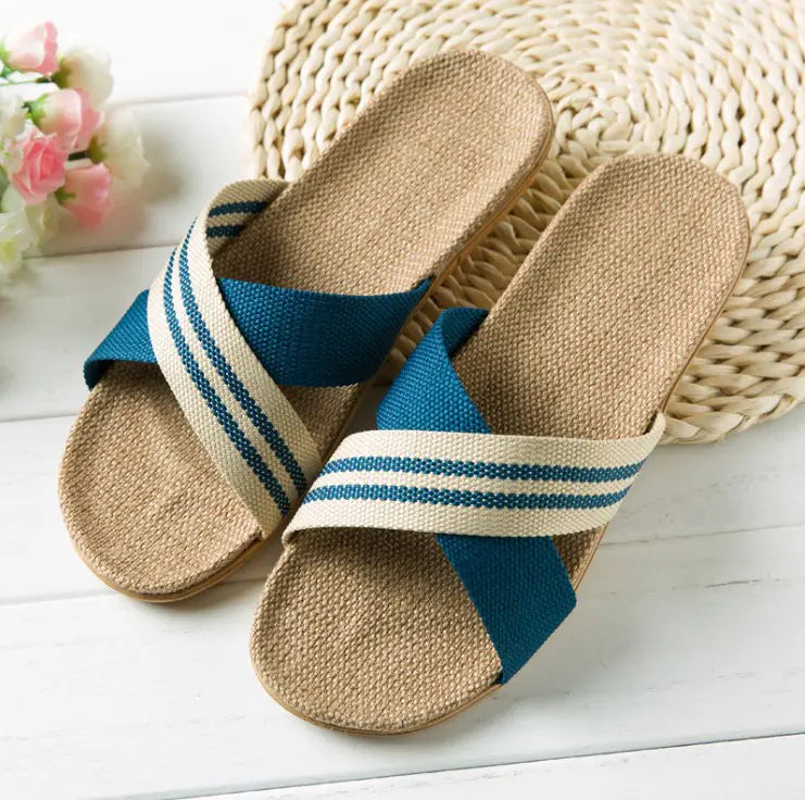 Linen Comfort Platform Sandals