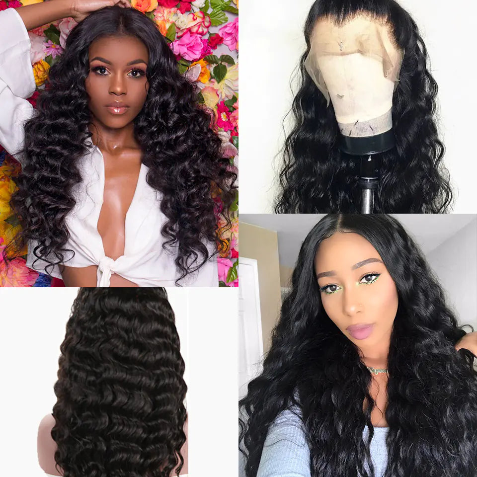 Chic Black Curly Front Lace Wig - Modern Fashion