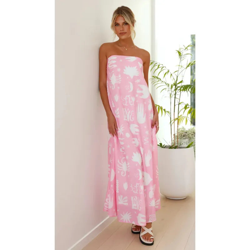 Flowy Strapless Swing Dress