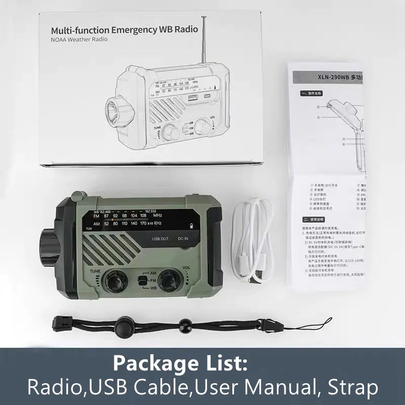 Multifunction Portable Emergency Radio with Flashlight