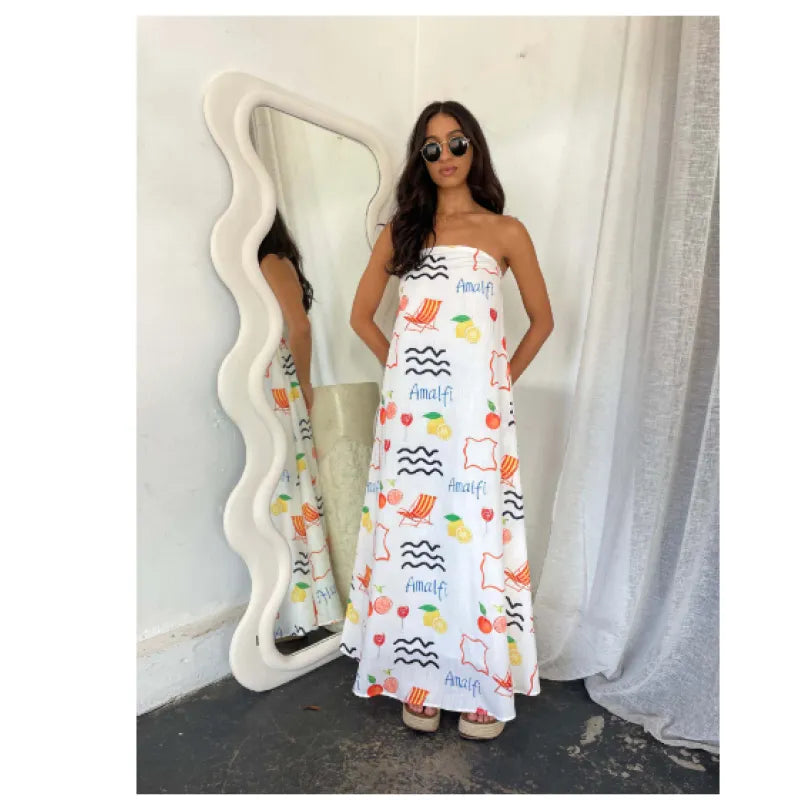 Flowy Strapless Swing Dress