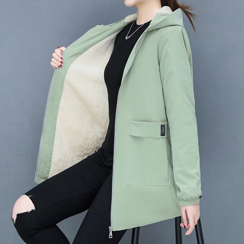 Casual Mid-Length Hoodie