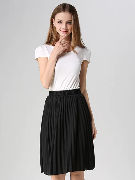 Vintage Grace Midi Pleated Skirt