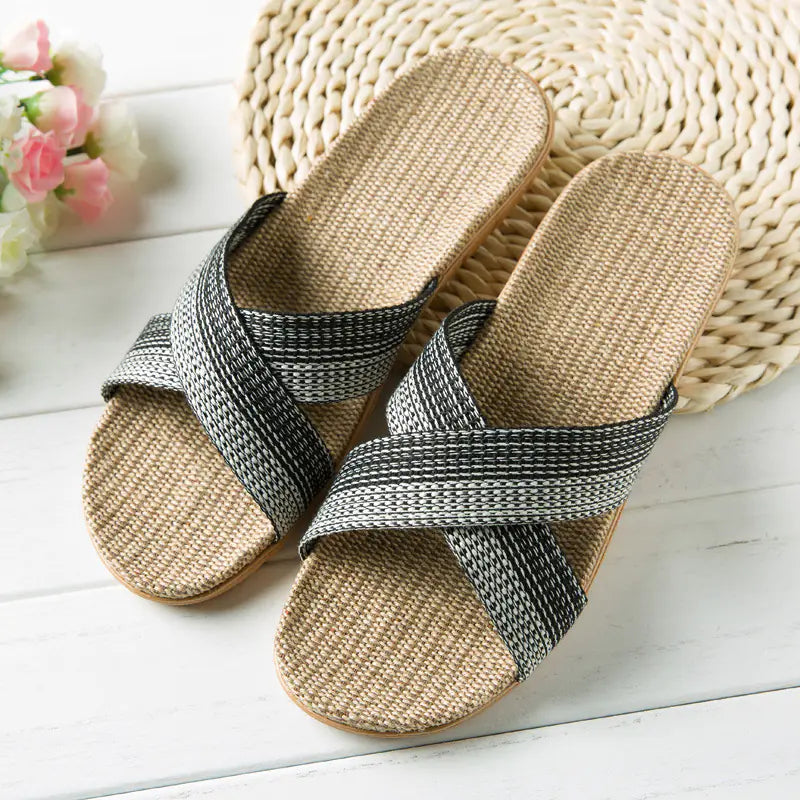 Linen Comfort Platform Sandals