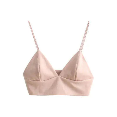 Global Chic Deep V Velvet Crop Top