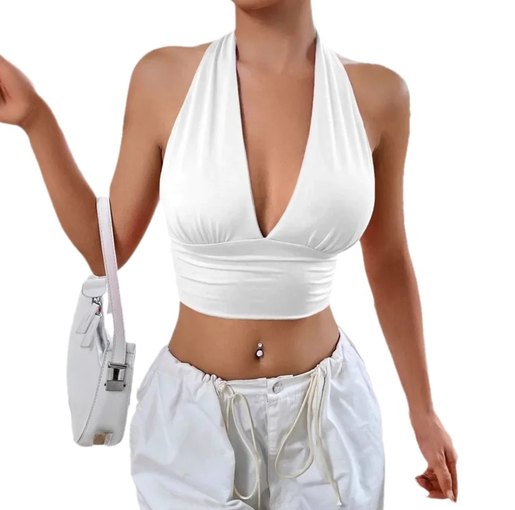 Open Back Cut-Out Summer Blouse