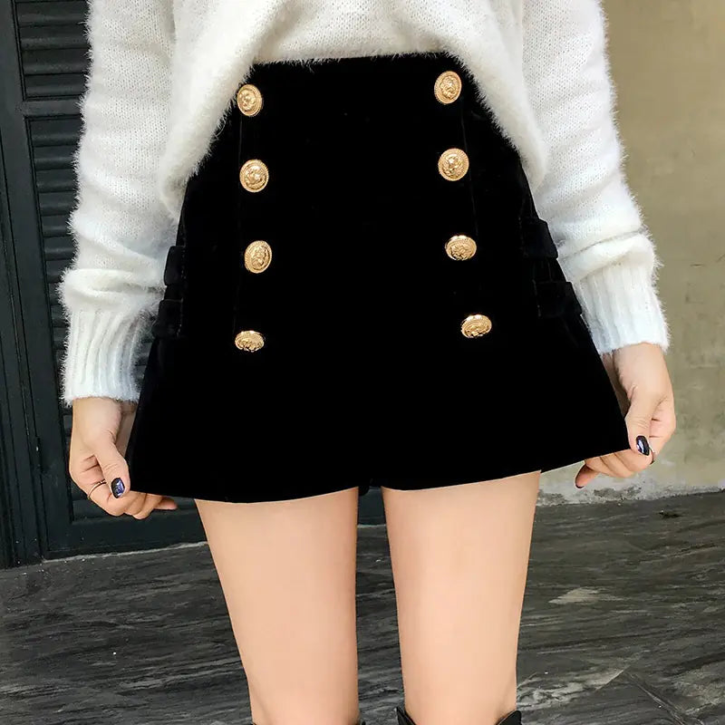 Chic Velvet High-Waist Shorts