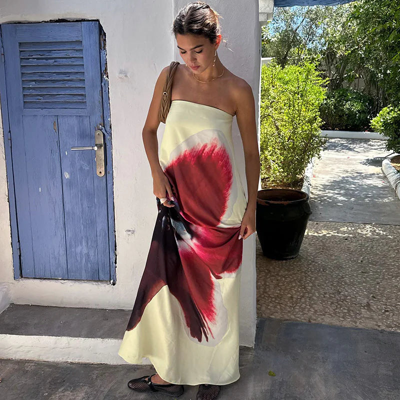 Dual Tone Strapless Dress