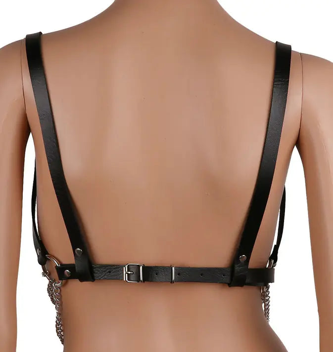 Chic Leather Chain Blouse