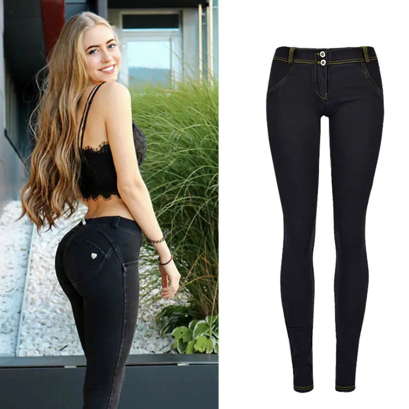 Sleek Dark Blue Stretch Jeans