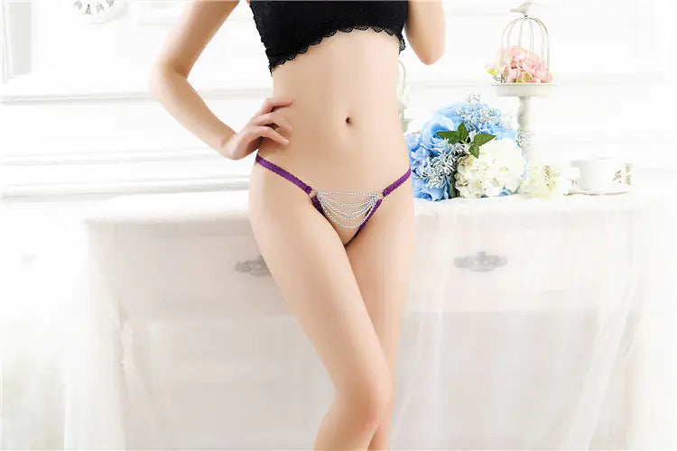 Chic Lace Chain T-Back Thong