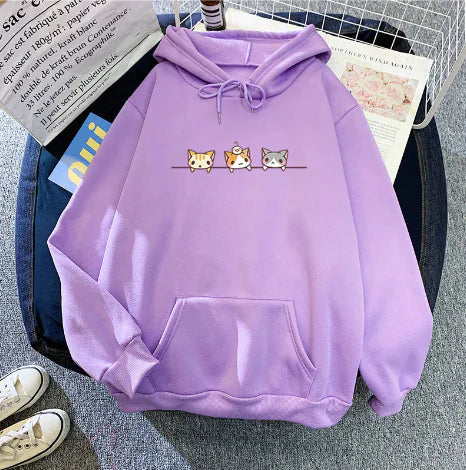 Fleece Printed Hoodie Pullover